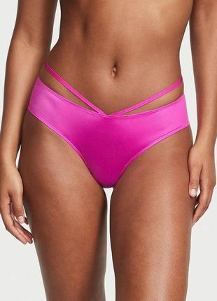 Женские трусики victoria's secret lace-trim cheeky panty атласные s розовые