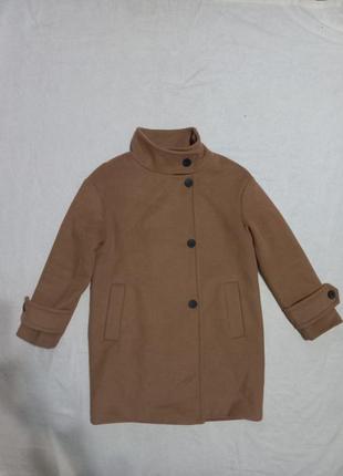 Пальто деми коричневое бежевое reserved1 фото