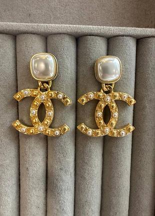 Брендовые серьги в позолоте