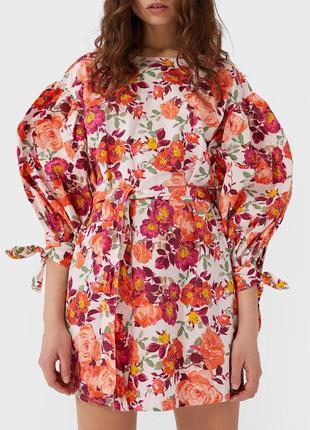 Стильна нова кежуал сукня плаття stradivarius квітковий принт л l л l1 фото