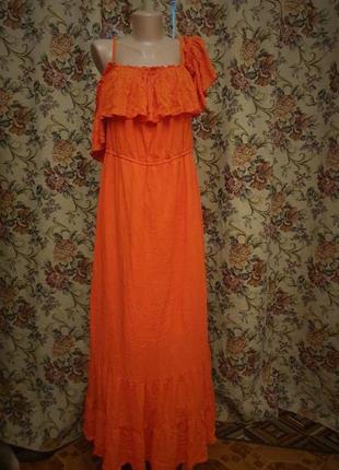 Коралловое платье сарафан с воланами8 фото