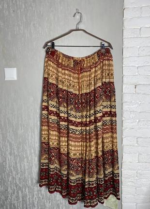 Длинная вискозная юбка жатка индия1 фото