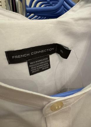 Класична біла сорочка без коміра стійкою рубчик french connection3 фото