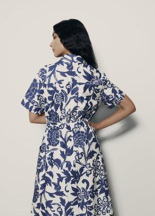 Zara -60% 💛 платье этно принт роскошное коттон стильное xs, s, м,5 фото