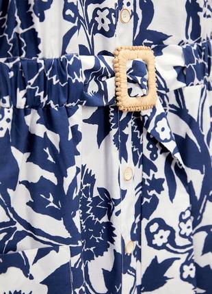 Zara -60% 💛 платье этно принт роскошное коттон стильное xs, s, м,8 фото