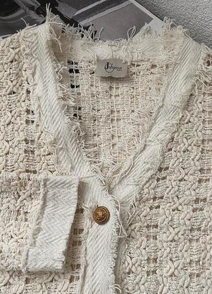 🤎стильний актуальний кремовий кардиган від дизайнерського люксового бренду johanna paris😍текстура , тканина , ґудзики , деталі🤤6 фото
