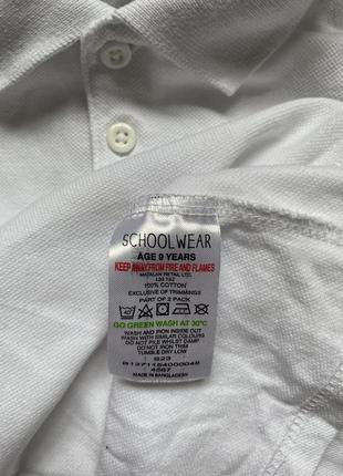Поло футболка біла в школу шкільний одяг matalan 9 років2 фото