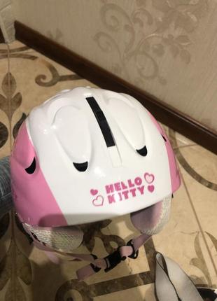 Детский лыжный шлем с очками для девочки hello kitty5 фото