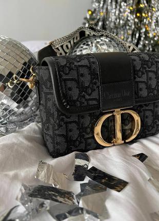 Жіноча сумка cristian dior крос-боді у чорному текстилі тдиор через плече брендова сумочка5 фото