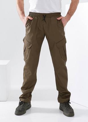 Чоловічі тактичні штани накладні кишені з клапаном понизу фіксатор5 фото