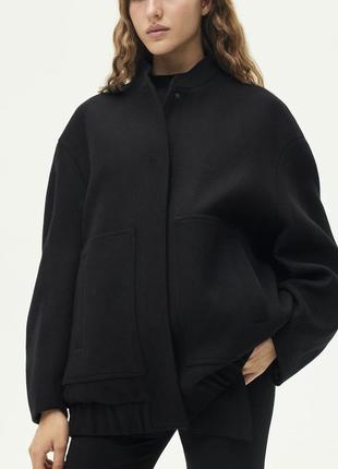 Шерстяний бомбер оверсайз zara оригінал