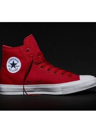 Женские красные высокие кеды converse chuck taylor 2 all star - cs007