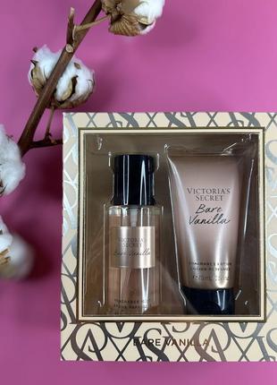 Набір спрей + лосьйон для тіла victoria’s secret  pure seduction bare vanilla velvet petals