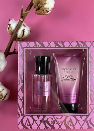 Набор спрей + лосьон для тела victoria’s secret pure seduction bare vanilla velvet petals
