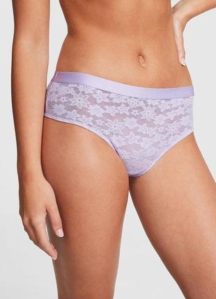 Жіночі трусики victoria's secret everywhere lace xs лілові