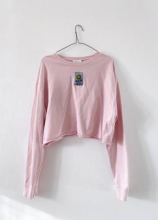 Розовый свитшот topshop с вышивкой