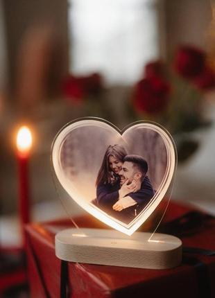 Ночник сердце с вашим фото😍