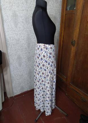 Длиная легкая летняя юбка, цветочный принт3 фото