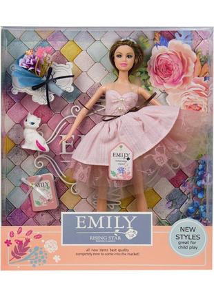 Лялька emily qj077b з букетом і аксесуарами    (рожевий)