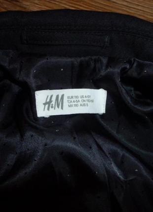 H&m черный классический пиджак на 4-5 лет2 фото