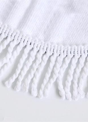 Пляжное круглое полотенце коврик с бахромой 150см микрофибра мандала2 фото