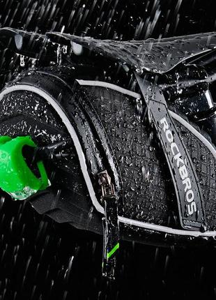 Велосипедна сумка підсідельна velcro світловідблискувальна rockbros c16 чорний5 фото