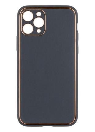 Чехол для iphone 11 pro leather gold with frame without logo цвет 13 white5 фото