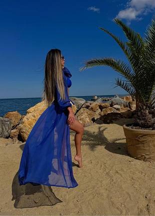 Шифоновая пляжная туника длинная пляжная туника шифон шифоновое длинное парео
