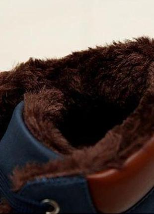 Зимние мужские темно-синие кроссовки lol hi fur snack с мехом - lt0013 фото