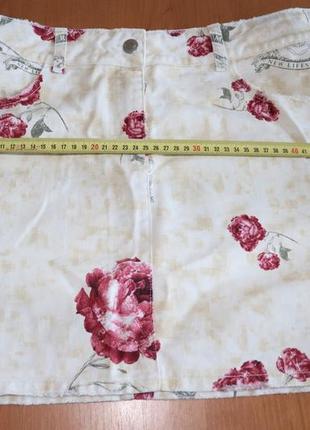 Джинсовая юбка с цветами, размер 44-46 (14р)3 фото