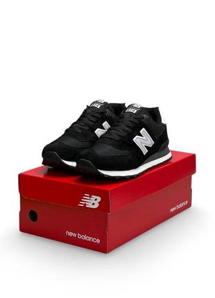 Чоловічі кросівки new balance 574 black white gray reflective6 фото