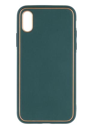 Чехол для iphone x для iphone xs leather gold with frame without logo цвет 9 yellow6 фото