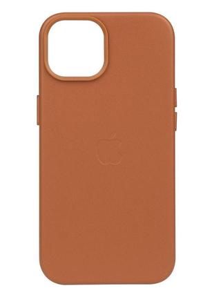 Чехол для iphone 14 plus leather case цвет saddle brown1 фото