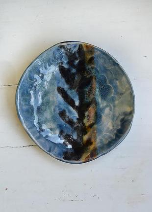 Декоративная керамическая тарелка ручной работы1 фото