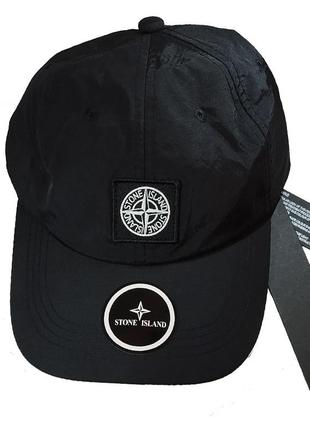 Кепка stone island black logo цвет черный