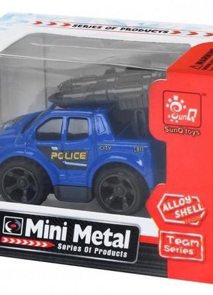 Машинка same toy mini metal гоночный внедорожник синий3 фото