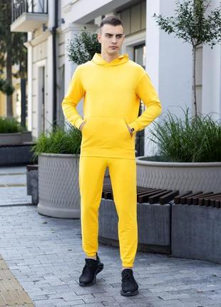 Мужское демисезонное худи с капюшоном жёлтое pobedov 974 фото
