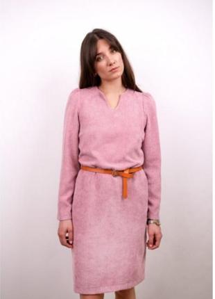 Платье розовое из вельвета spring fashion4 фото