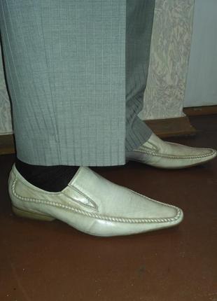 Туфли мужские р. 44 светлые бежевые кожа7 фото