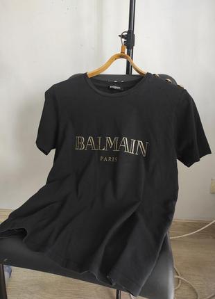 Чорна чёрная футболка balmain