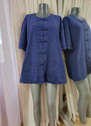 Котоновый джинсовый с карманами жакет