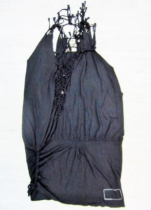 Оригинальное черное платье сарафан5 фото