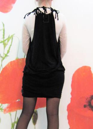 Оригинальное черное платье сарафан3 фото