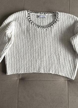 Женский укороченный свитер джемпер zara8 фото