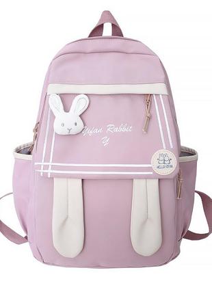 Рюкзак lesko 21727 зайка pink 20l для подростка школьный