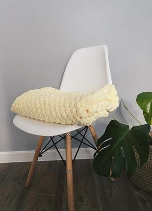 🩷💛💚ніжна плюшева дитяча ковдра💖 плюшеві пледи з пряжі alize puffy💕 плюшевий в'язаний...