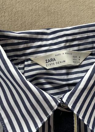 Женское стильное платье рубашка в полоску zara7 фото