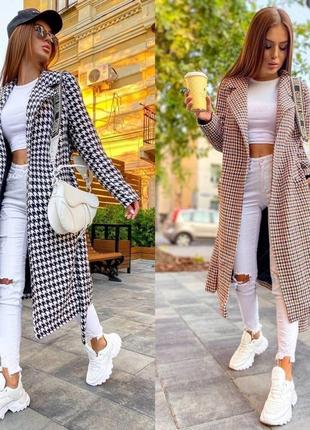 Трендовое пальто в модную «гусиную лапку»2 фото