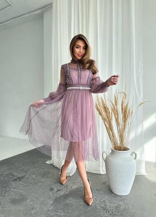 Роскошное платье, р.уни 42-44, фиолетовый6 фото