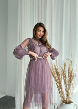 Роскошное платье, р.уни 42-44, фиолетовый5 фото
